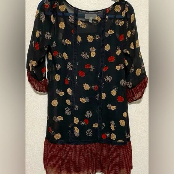 Anthropologie Moulinette Soeurs Sheer Floral Silk Dress Size XS - Picture 2 of 9